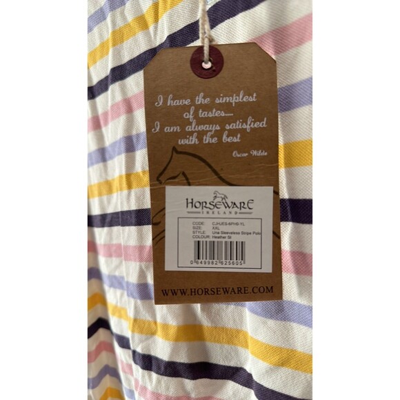 Horseware Ireland sleeveless Stripe Polo XXL 14 NWT - Picture 7 of 9